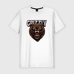 Мужская slim-футболка Медведь Grizzly