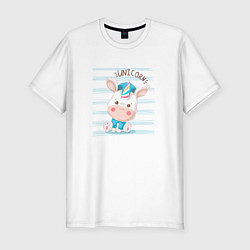 Мужская slim-футболка Радужный единорог Unicorn
