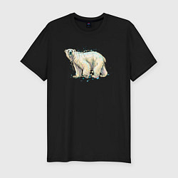Мужская slim-футболка Белый медведь