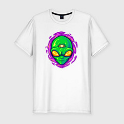 Мужская slim-футболка Инопланетянин всевидящее око