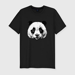 Футболка slim-fit Голова панды, цвет: черный