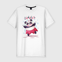 Мужская slim-футболка Панда танец