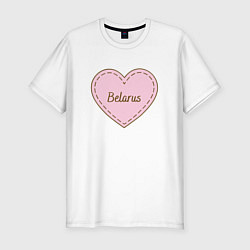 Футболка slim-fit Love Belarus, цвет: белый