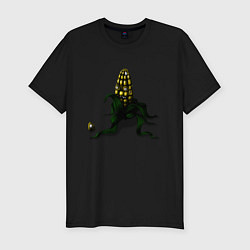 Мужская slim-футболка Злая кукуруза