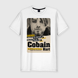 Футболка slim-fit Kurt Cobain paper cuts, цвет: белый