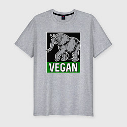 Мужская slim-футболка Vegan elephant