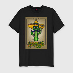 Мужская slim-футболка El Cactus - Кактус Мексиканец