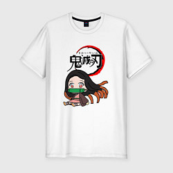 Мужская slim-футболка Незуко Kimetsu No Yaiba Z