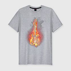 Мужская slim-футболка Огненная гитара