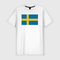 Мужская slim-футболка Швеция Флаг Швеции