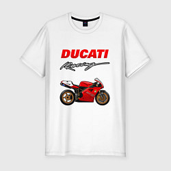 Мужская slim-футболка DUCATI ДУКАТИ MOTOSPORT