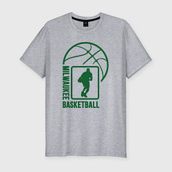 Мужская slim-футболка Milwaukee Basketball