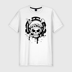 Футболка slim-fit Веселый Роджер Трафальгара Ло One Piece, цвет: белый