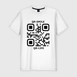 Мужская slim-футболка QR-SMILE