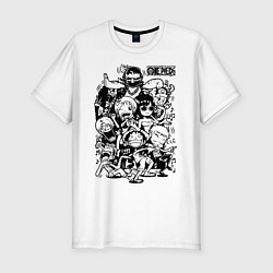 Мужская slim-футболка Персонажи Ван-Пис Большой куш