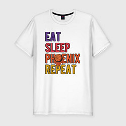 Футболка slim-fit Eat, Sleep, Phoenix, цвет: белый