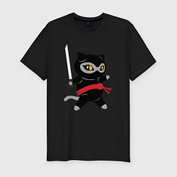 Мужская slim-футболка Ninja Cat