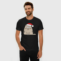 Футболка slim-fit New Year Cat, цвет: черный — фото 2