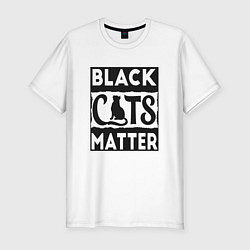 Мужская slim-футболка Black Cats Matter