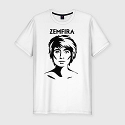 Мужская slim-футболка ZEMFIRA эскиз портрет