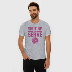 Футболка slim-fit Shut Up And Serve, цвет: меланж — фото 2