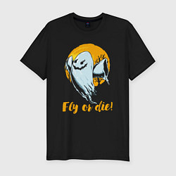 Футболка slim-fit Fly or die!, цвет: черный