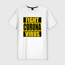 Мужская slim-футболка Fight Corona Virus