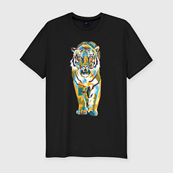 Мужская slim-футболка Тигр-грация