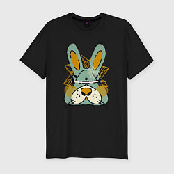 Мужская slim-футболка Безумный кролик