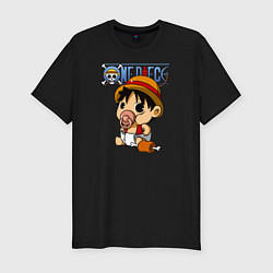 Мужская slim-футболка Малыш Луффи One Piece