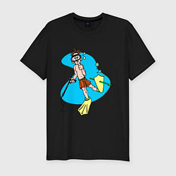 Мужская slim-футболка Подводный охотник