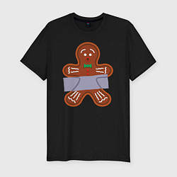 Мужская slim-футболка Имбирный человечек скотч