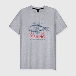Мужская slim-футболка Лучший рыболовный клуб