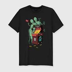 Мужская slim-футболка Пришельцы в игровых автоматах