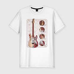 Мужская slim-футболка Рок Гитара