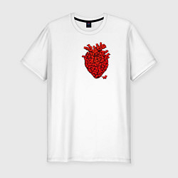 Мужская slim-футболка Сердце из котиков