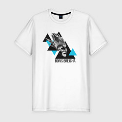 Футболка slim-fit Boris Brejcha triangles, цвет: белый