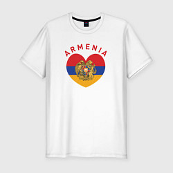 Футболка slim-fit The Heart of Armenia, цвет: белый