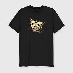 Мужская slim-футболка Кашлюющий котик мем
