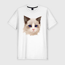 Мужская slim-футболка Хмурый кот