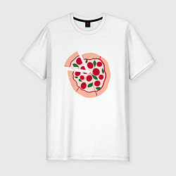 Мужская slim-футболка Пицца и ломтик