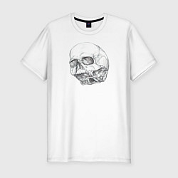 Мужская slim-футболка Череп Анатомия Головы