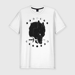 Мужская slim-футболка Иллюстрация Волка