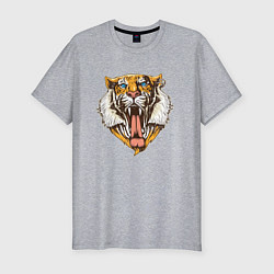 Мужская slim-футболка Крутой Тигр