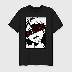 Футболка slim-fit Sick Ahegao, цвет: черный