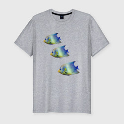 Мужская slim-футболка Рыба