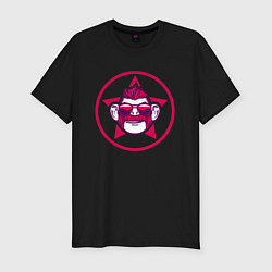 Мужская slim-футболка Шимпински астронавт