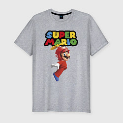 Мужская slim-футболка Марио - вертолёт