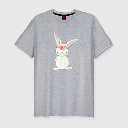 Мужская slim-футболка Милый кролик