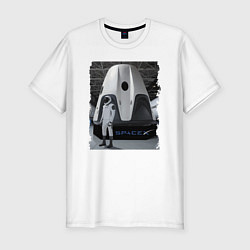 Мужская slim-футболка Пилот Space X